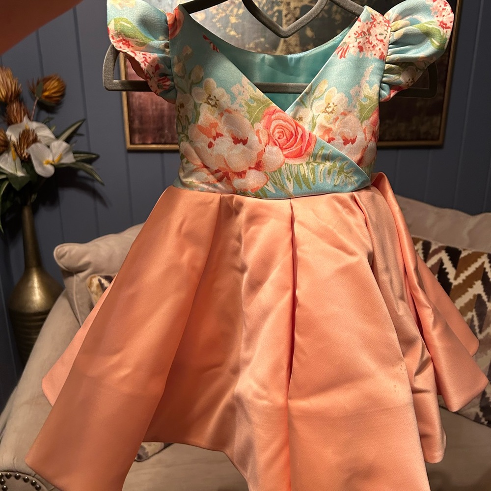 Beautiful Ball Gown Dress!! (6-12 Mnts) shoes & bow included.